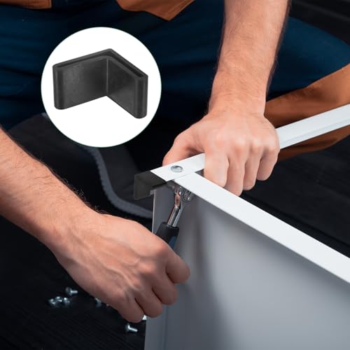 Image of M METERXITY 16-Pack L-Shape Angle Iron Caps, 1.5 x 1.5 Rubber Anti Slip Leg Cover for Shelves /Table, Furniture Leg Cover Floor Protectors Angle Iron Foot Pads