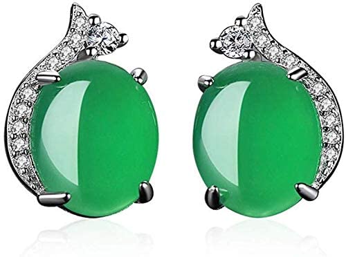 Pendentif en argent 925 et boucles d'oreilles vert pour dames