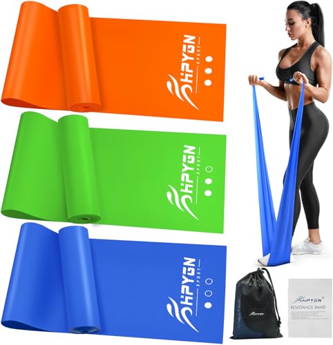 HPYGN Resistance Bands for Working Out, Exercise Bands for Stretching, Yoga, Pilates, Physical Therapy, Strength Training and Rehab Bands, Non Latex Workout Bands, 1.5m Elastic Bands for Beginner