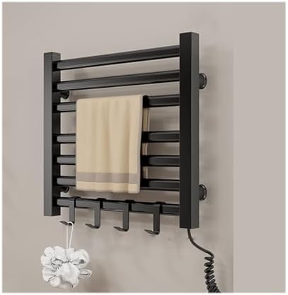 Plug-in Electric Heated Towel Rack Spa Accessories for Towels,Wall Mounted Towel Warmer Rack,Towel Dryer for Bathroom,A White,Plug in Left (Gray Plug in Right)
