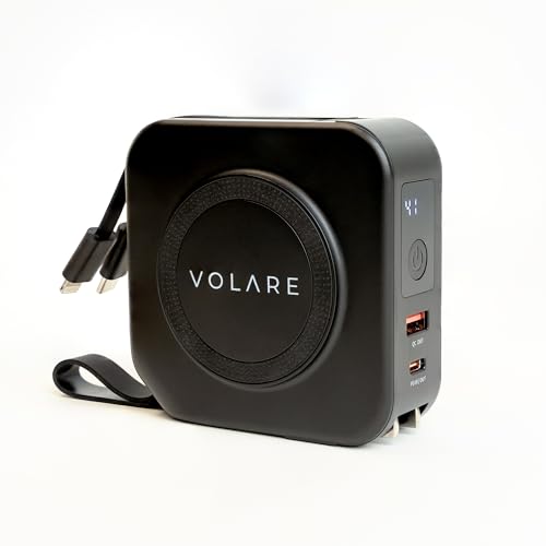 Volare Universal Fast Charging Power Bank - 10,000 mAh USB-A, USB-C, 5-in-1 Multi-Tasking Charger Solution with LCD Display for Smartphones, Laptops & More
