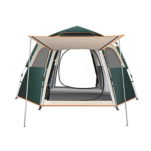 Tienda de campaña familiar 3-4 personas grande tienda pop-up automática tienda de campaña impermeable y anti UV tienda hexagonal doble capa 4 estaciones para camping pesca al aire libre