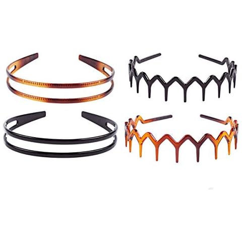 4PCS High-grade Hard Plastic Tooth Headband Hairband Women Girls Hair Hoop Hair Accessories (B#) Cover