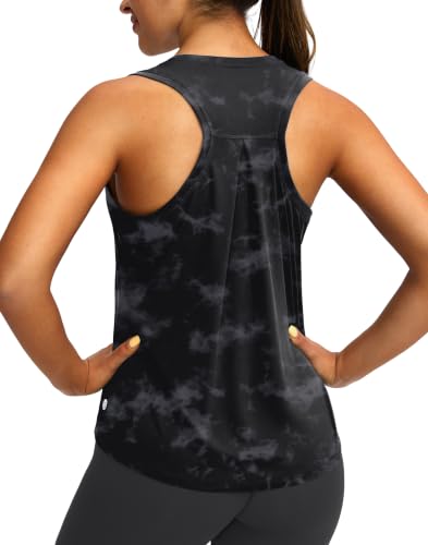 Image of Women's Workout Tops Racerback Athletic Tank Tops Sleeveless Loose Fit Yoga Running Gym Shirts for Women