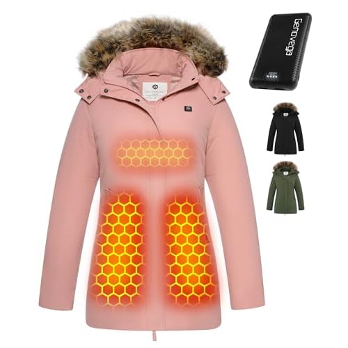 Genovega Graphene Women Heated Jacket 12V Fast Charge 18400mAh Large Capacity Warm