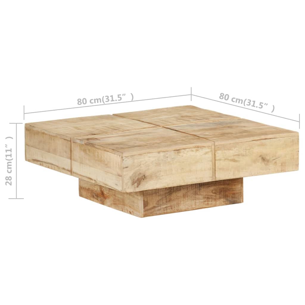Genérico Mesa de Centro de Madera Maciza de Mango 80x80x28 cm,Mobiliario,Mesas,Mesas Decorativas,Mesas de centro-323592