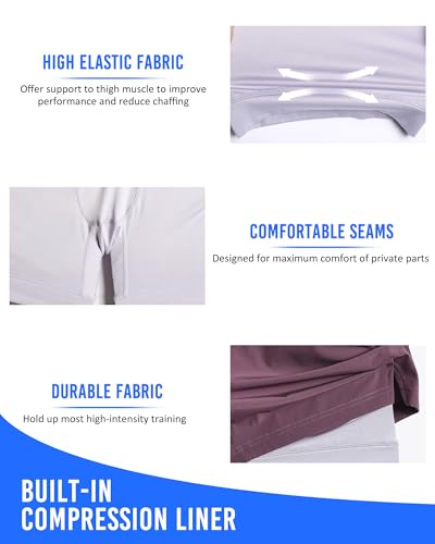 Image of maamgic Mens 5 inch Gym Running Shorts for Men 2 in 1 Quick Dry Workout Athletic Shorts