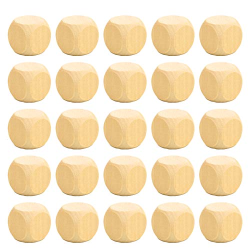 Timoo 1 Inch Wooden Cubes Crafts, Wood Blank Dices Natural Square Blocks for Puzzle Making Baby Stud - //coolthings.us