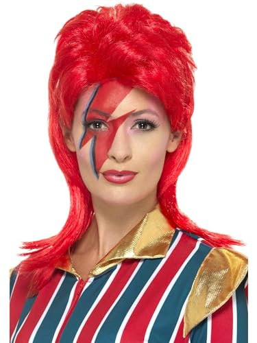 Smiffys Perruque superstar de l'espace, rouge Halloween