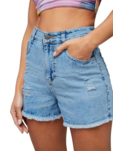 Image of Dolce Crudo Women's High Rise Denim Shorts - Relaxed Fit