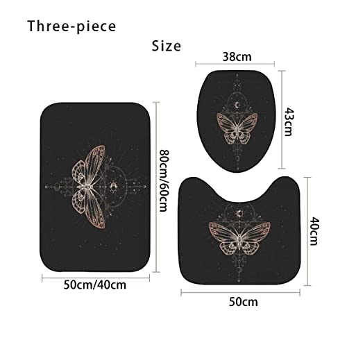 Zifarm Badematte rutschfeste 50x80 cm Schmetterling Badvorleger-Set 3D Kawaii Bunt Mikrofaser Flanell Absorbierend… – Bild 3