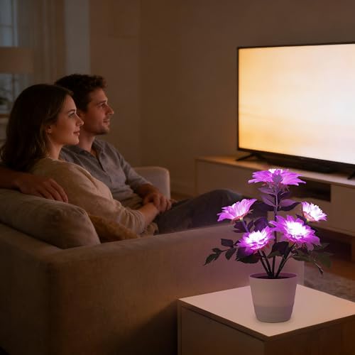 Image of Artificial Sunflower Flower Lamp, Anniversary Christmas Birthday Gifts for for Women Mom Granddaughter Girlfriend Friend Wife, Dimensions Night Light Decor for Bedroom Bar Coffee Shop