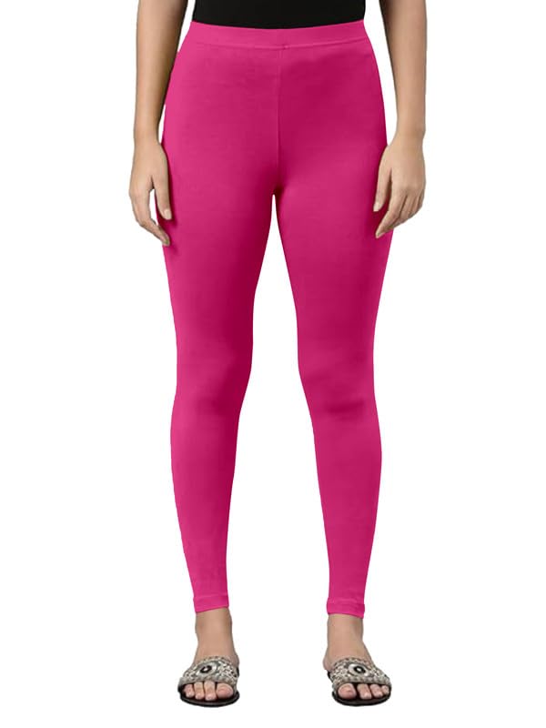 Image of TRENDMALLS Women's Super Combed Cotton Elastane Stretch Ankle Length Leggings with Ultrasoft Waistband