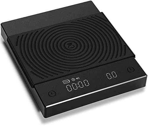 TIMEMORE Coffee Scale with Timer, Digital Coffee Scale with 0.1g Precise Graduation, Pour Over Drip Espresso Scale with Auto Timing Function, 2000 Grams, Black Mirror Plus, Black
