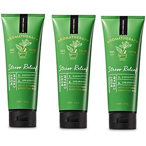 Bath and Body Works Aromatherapy Eucalyptus Spearmint Value Pack - Lot of 3 Body Cream With Natural Essential Oils- Full Size