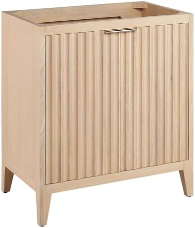 Signature Hardware 955100-30-RUMB Bayliss 30" Single Vanity Cabinet Set with Mindi Cabinet, Vanity Top and Rectangular Undermount Sink - 8" Faucet Holes - Stoneware White/Carbon Black