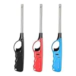 LUXTROUS 3 x Refillable Gas Lighters Long Reach BBQ & Kitchen Lighters, Assorted Colours for Candles, Fireplaces & Camping