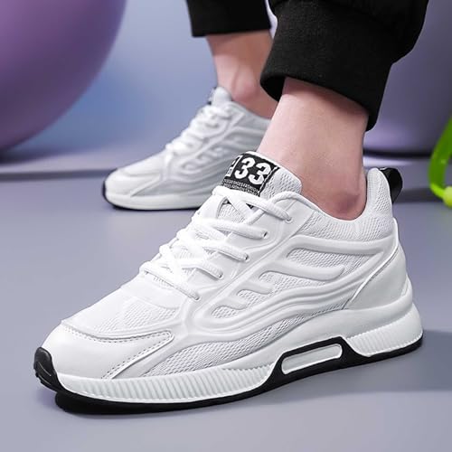 Baskets de course blanches unisexes à lacets de pointure 43 - 5