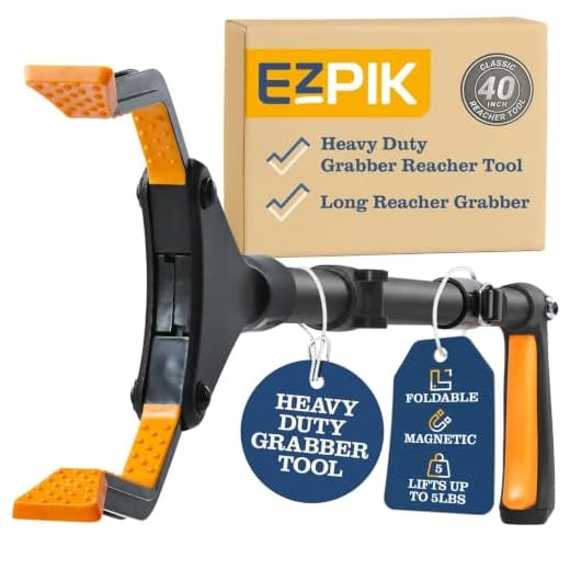 EZPIK Classic 100 cm Flexible Folding Grabber Tool for Elderly + Magnets, Reacher for Disabled & Seniors Heavy Duty Rotating Grippers for Reaching Underneath, Trash Grabbers & Pickers for Mobility