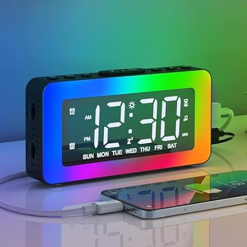 AFEXOA Kids Alarm Clock with RGB Night Lights Cover