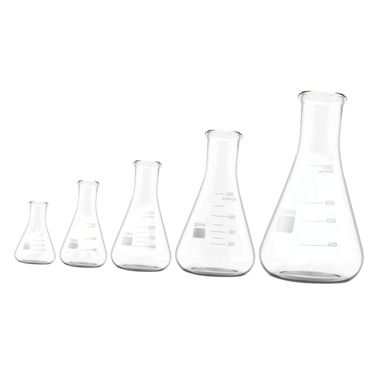 Beuta Conica in Vetro Borosilicato 5 Pezzi, 250 Ml