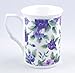 Fine English Bone China Mugs - Set of Two - Viola or Pansy Chintz - Adderley China of England