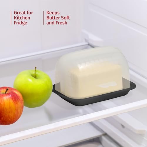 Image of SignoraWare BPA Free Plastic Butter Box with FlipTop Lid (Black)
