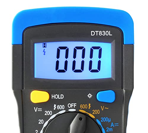 Multímetro Digital Profissional Portátil Corrente Ac + Dc Tensão 200M~600V Bateria 9V Teste Bipe