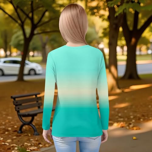 Girls Shirts Long Sleeve Trendy Kids Clothes Girls Fall Round Neck Tops Casual Soft Teens Clothes Solid 3-14 Years4