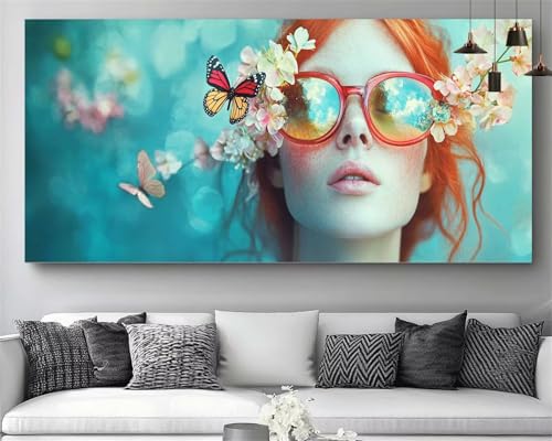 Diamond Painting Completo de Flores con mosaicos brillantes y lienzo de 30x60cm