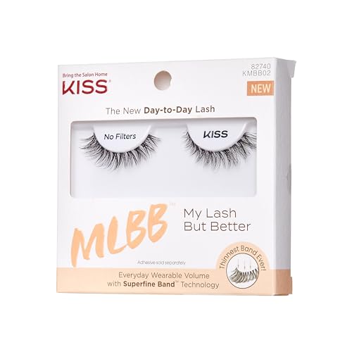 Image of KISS My Lash But Better False Eyelashes, No Filters', 10 mm, Includes 1 Pair Of Lash, Contact Lens Friendly, Easy to Apply, Reusable Strip Lashes (Pack of 4)