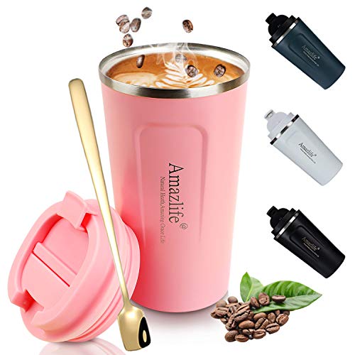 Amazlife Insulated Travel Mug Stainless Steel Tumbler Coffee Travel Mug with Lid Vacuum Flask Iced Coffee Cup Double Walled Car Water Cups 18oz Leakproof Travel Mugs for Women Men Home Office Camping Amazlife Insulated Travel Mug Stainless Steel Tumbler Coffee Travel Mug with Lid Vacuum Flask Iced Coffee Cup Double Walled Car Water Cups 18oz Leakproof Travel Mugs for Women Men Home Office Camping