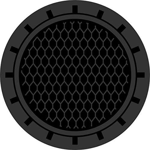 Kacichi Car Interior Accessories for Corvette Cup Holder Insert Coaster - Silicone Anti Slip Cup Mat for (Set of 2, 2.75" Diameter) (Black-2)