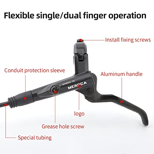 Meroca M4 Four-Piston Oil Brake Oil Disc Road Bike Mountain Bike Hydraulic Disc Brake 1 Pair(Left Back Right Front) #TOP2