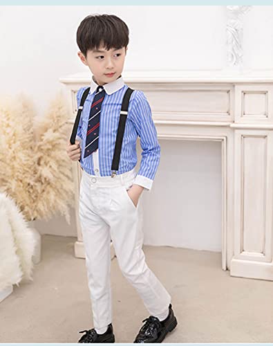 Yayabroe Kids Boys' Casual Elastic Waist Dressy Uniform Pants Size 4-15 Years (White, 4-5 Years) #TOP5