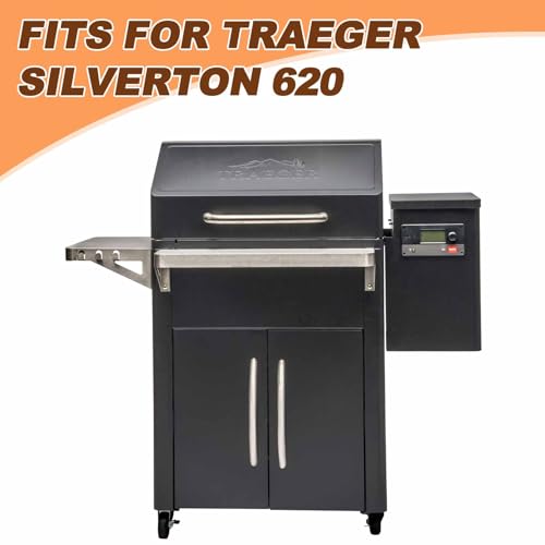 Image of KIT0565 Drip Pan Heat Baffle & 5 Pack BAC596 Drip Liners Kits Replacement Parts for Traeger Silverton 620 Pellet Grills, Heavy-duty Stainless Steel Grill Drip Tray Parts for Traeger Accessories