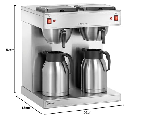 Bartscher Doppel Kaffeemaschine für Kaffeestation Edelstahl 2 x 2 Liter