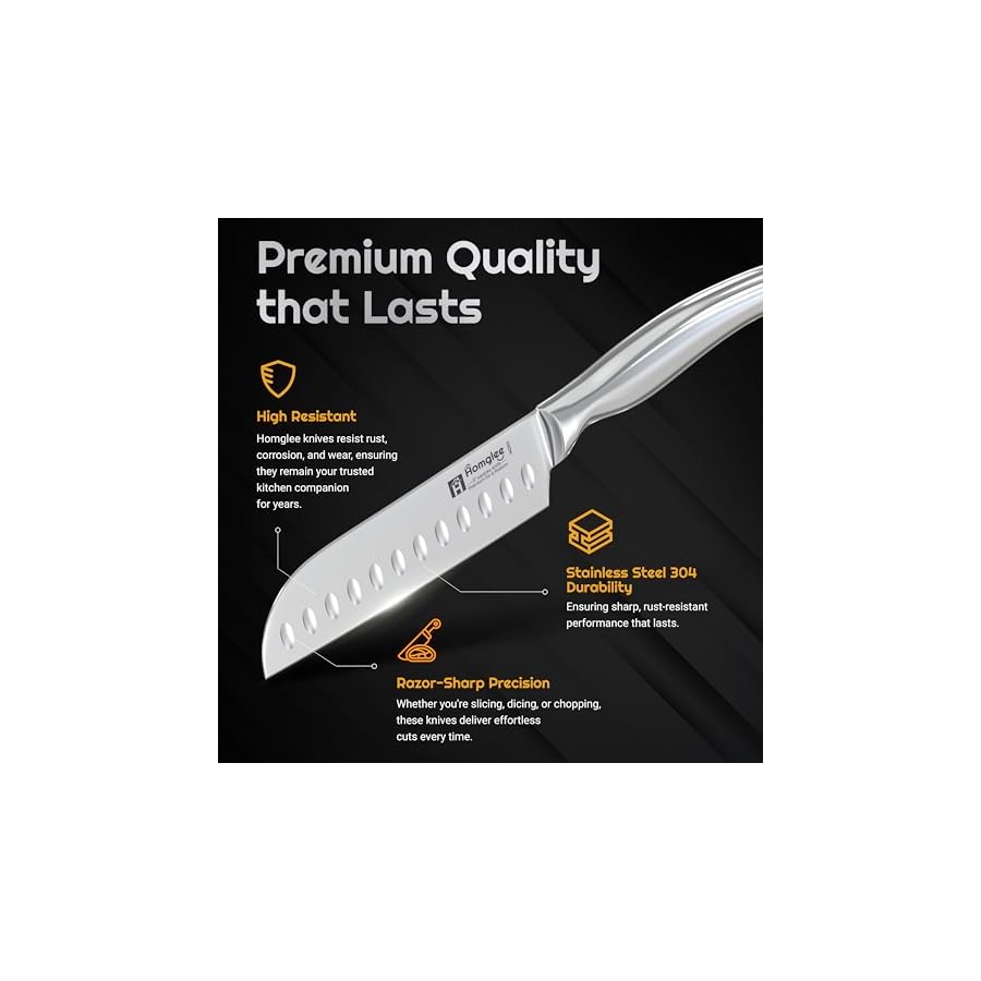 Knife Set – 14 Pieces Kitchen Knife Set with Block – German Stainless Steel Knife Block Set – Pine Wood Knife Block – Built in Knife Sharpener, Dishwasher Safe, Ergonomic Handle Knives, Brown