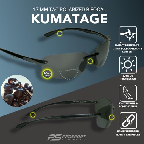 proSPORT Polarized Bifocal Sunglass Reader Men and Women. Durable and LightWeight Rimless Sporty Style2