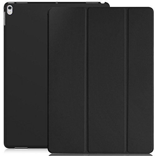 KHOMO iPad Pro 12.9 Inch Case 2017 2nd Gen. - Dual Black Super Slim Cover with Rubberized Back and Smart Feature