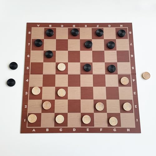 Goliath - Dames - Jeu de Dames Premium pour Enfants dès 6 Ans - Plateau de Jeu Pliable en Carton - Prenez Les Pions en Bois de l'Adversaire - Stratégie et Réflexion - 2 Joueurs - Version Française