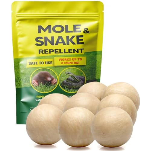 PVTYSZES Mole and Snake Repellent for Lawns Mole Deterrent for Yards Gopher Repellent Vole & Groundhog Repellent Outdoor Armadillo Repellent for Garden Covers 120 Sq Ft 8 Packs