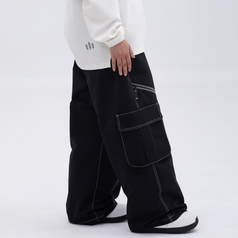 SNOWVERB Womens Mens Baggy Snowboard Ski Pants Loose Fit Cargo Winter Waterproof Streetwear Snow Pants