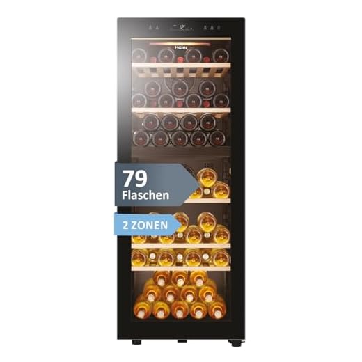 Haier Weinkühlschrank 50 SERIE 5 HWS79GDG I Weinklimaschrank für 79 Flaschen I Neue Technologie für beste Lagerung I Weinkühlschrank 2 Zonen, UV-Glastür & 5 Holzregalen I Wine Fridge vibrationsarm