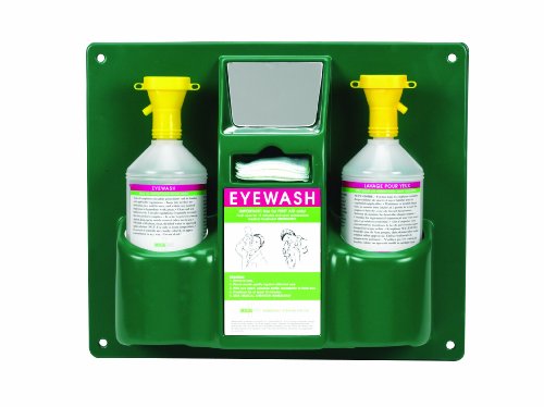 Heathrow Scientific HD1020B Personal Eyewash Station with Two 32 ounces Bottle, 355mm Width x 425mm Height x 105mm Depth