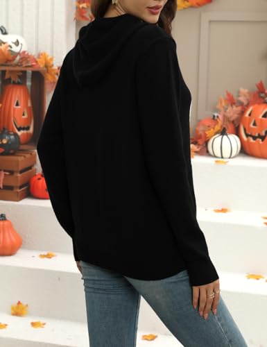 Image of CiCiBird Women's Fall Hoodies Sweater V Neck Waffle Knit Top with Pocket | Loose Fit, V Neck Button, Adjustable Drawstring, Long Sleeve, Kangaroo Pocket, Weekend Errands, Daily Wear, Work Casual