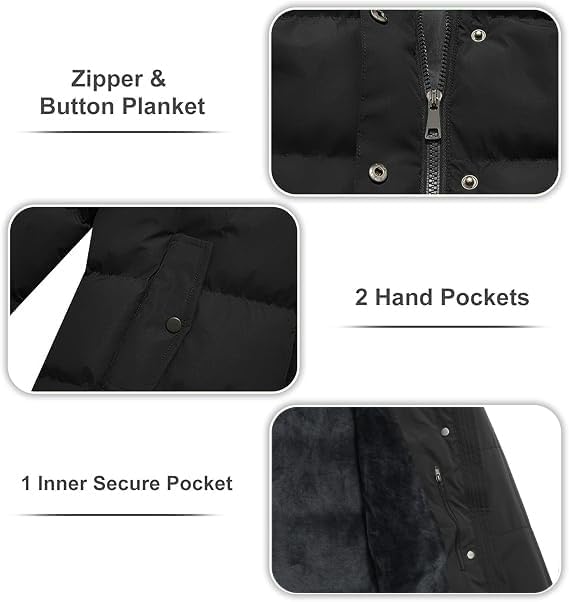 FARVALUE Women's Winter Coat Warm Parka Jacket Puffer Quilted Thicken Hooded Outerwear with Fur Trim - Image 5