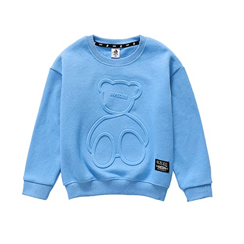 Boys Long Sleeve Sweatshirts Cotton Crewneck Top Tees for Kids Embossed Bear Pullover Shirt for Toddler Boy 4T-14T Blue Boys Long Sleeve Sweatshirts Cotton Crewneck Top Tees for Kids Embossed Bear Pullover Shirt for Toddler Boy 4T-14T Blue