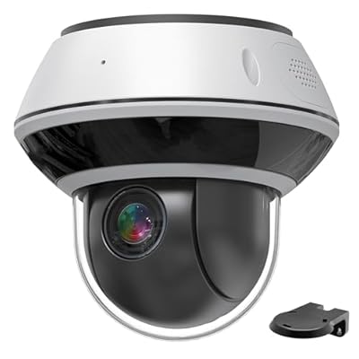 4K 8MP Mini PTZ Dome PoE IP Camera Outdoor Pan Tilt 5X Optical Zoom, 2.7-13.5mm Motorized Varifocal Lens, H.265, Ceiling/Wall Mounting, Compatible with Uniview NVR, NDAA