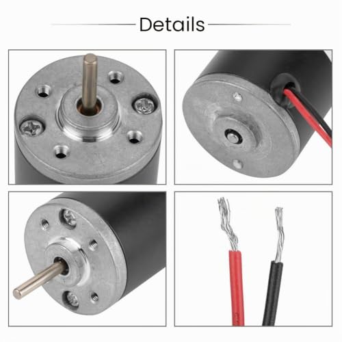 Denash Hochleistungs-Dauermagnet-DC-Motor, 31ZY 6V/12V/24V 3500-8000rpm Permanentmagnet-DC-Kohlebürstenmotor Hochgeschwindigkeits-DC-Motor im CW/CCW-Modus für DIY-Generatoren